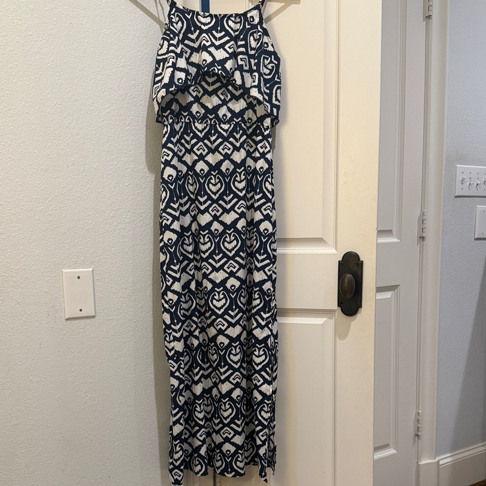 Indulge Navy and White Maxi Skirt